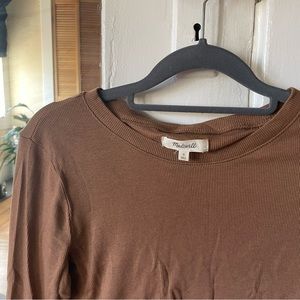 MADEWELL | Fine Ribbed Supercrop Crewneck Long-Sleeve Tee